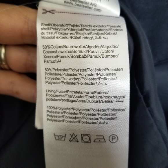 Vero Moda navy blue short trench coat lined - Picture 4 of 10